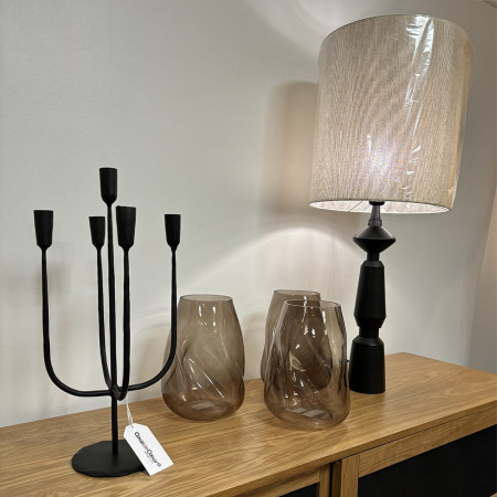 Vase en verre design torsadé marron - Ingolf