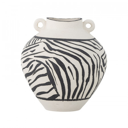 Vase en céramique motif zébré avec anses peint à la main Bloomingville - Togo 