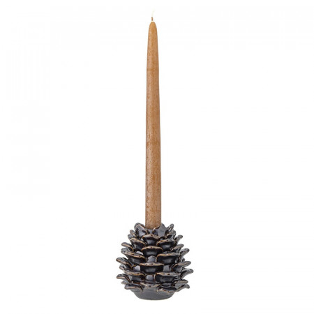 Bougeoir en céramique design pomme de pin marron  - Pine 