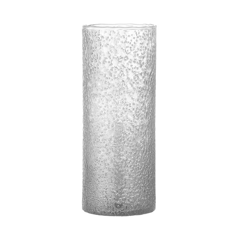 Vase design en verre recyclé transparent texturé Bloomingville - Zenta 