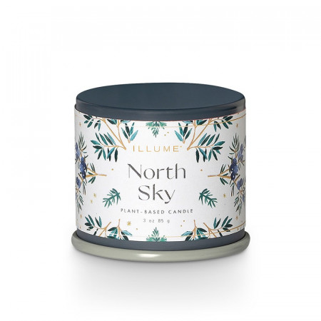 Bougie parfumée ébène, cassis et agrumes sucrés boîte métal 85g Illume - North Sky 