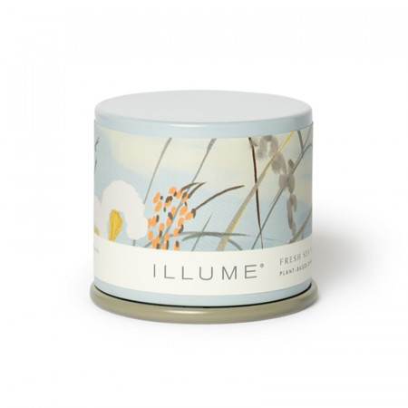 Bougie parfumée jasmin et embruns marins salés boîte métal 85g Illume - Fresh Sea Salt 