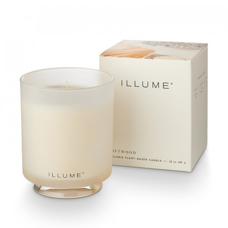 Bougie parfumée fleurs de citronnier, brume océanique et sable ambré en verre 335g Illume - Driftwood 