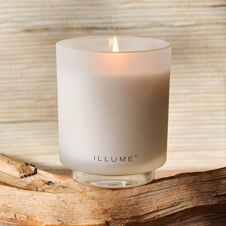 Bougie parfumée fleurs de citronnier, brume océanique et sable ambré en verre 335g Illume - Driftwood 