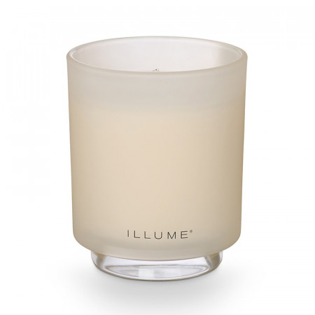Bougie parfumée cardamome fraîche, feuilles persistantes et éclats d'agrumes en verre 335g Illume - Winter White 