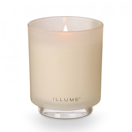 Bougie parfumée cardamome fraîche, feuilles persistantes et éclats d'agrumes en verre 335g Illume - Winter White 