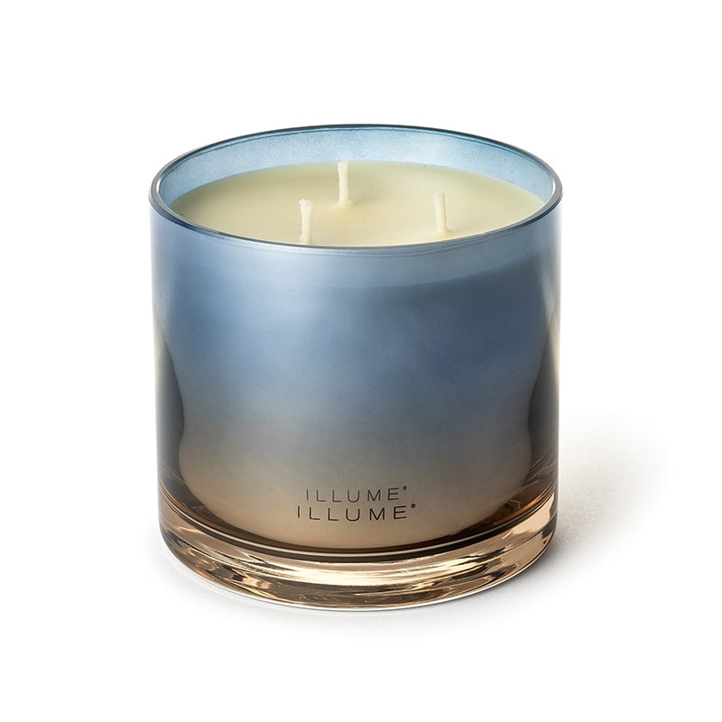 Bougie parfumée bois de santal, fruits d'été et mandarine en verre avec couvercle 590g Illume - Citrus Crush 