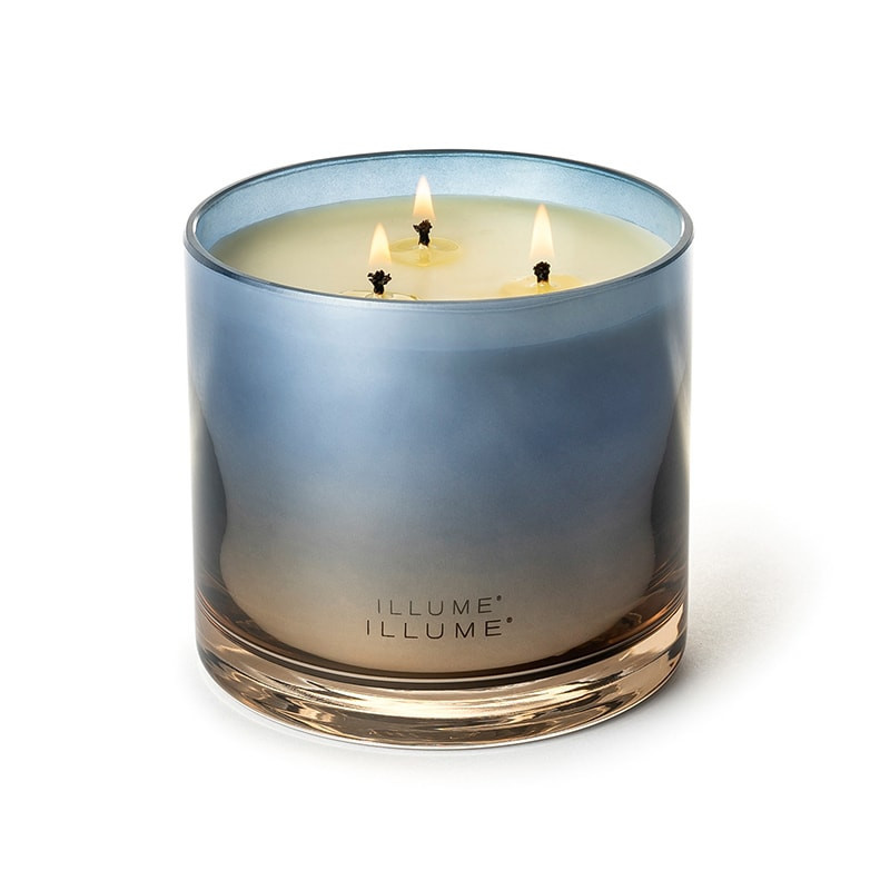 Bougie parfumée bois de santal, fruits d'été et mandarine en verre avec couvercle 590g Illume - Citrus Crush 