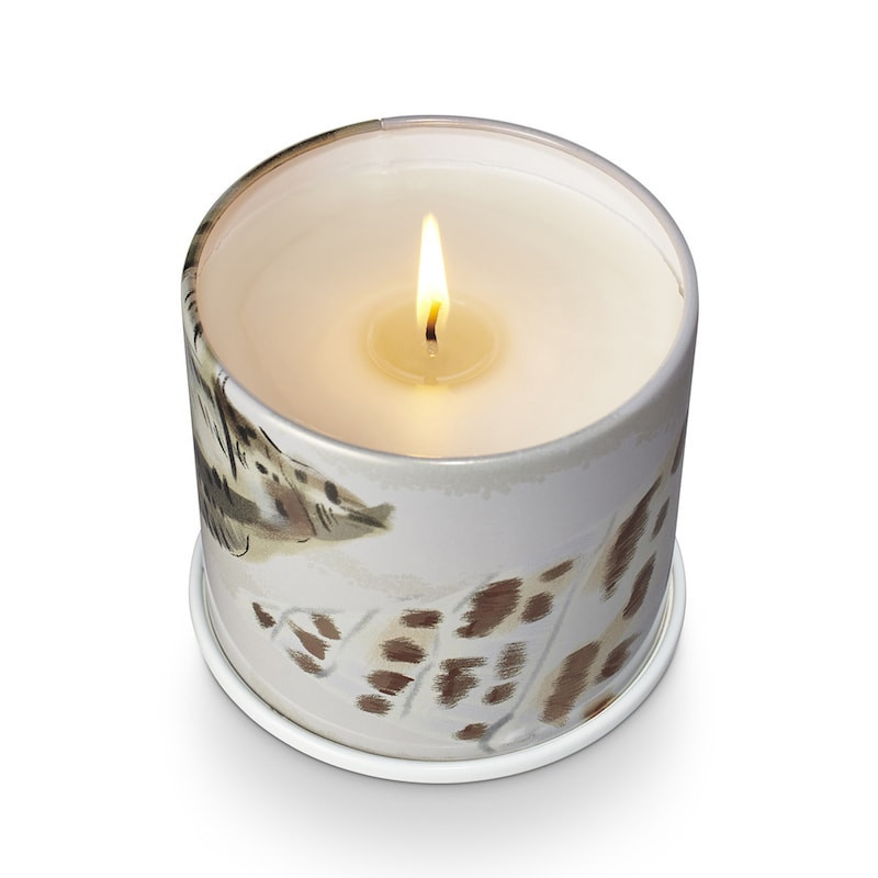 Bougie parfumée fleurs de citronnier, brume océanique et sable ambré boîte métal 335g Illume - Driftwood 