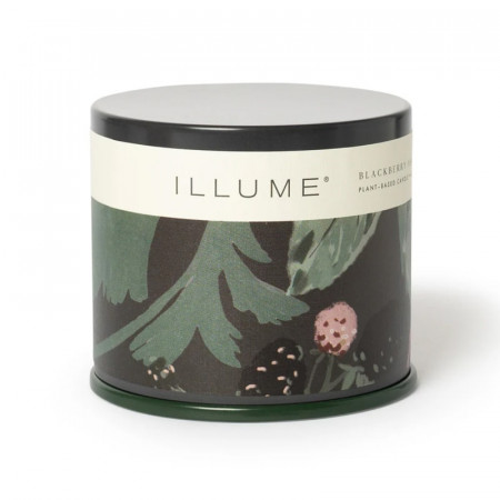 Bougie parfumée jasmin, baies fraîches et ambre liquide boîte métal 335g Illume - Blackberry Absinthe 