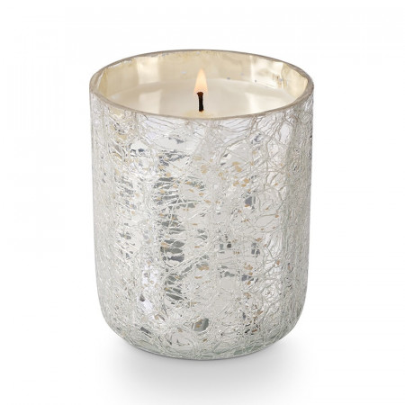 Bougie parfumée ébène, cassis et agrumes sucrés en verre craquelé avec boîte cadeau 235g Illume - North Sky 