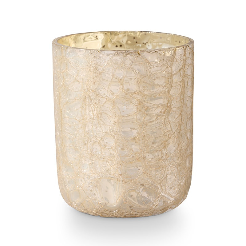 Bougie parfumée cardamome fraîche et éclat d'agrumes en verre craquelé avec boîte cadeau 235g Illume - Winter White 