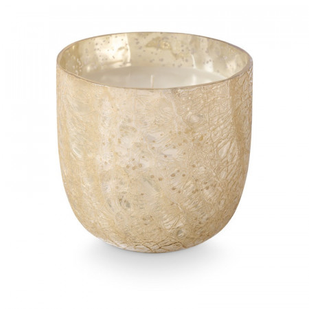 Bougie parfumée cardamome fraîche et éclat d'agrumes en verre craquelé avec boîte cadeau 610g Illume - Winter White 