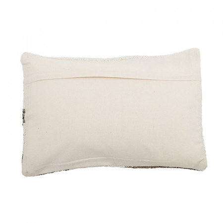Coussin rectangulaire blanc avec motifs bruns style nature Bloomingville - Abano 
