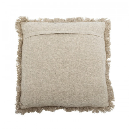 Coussin carré de couleur beige avec franges style nature Bloomingville - Totton 