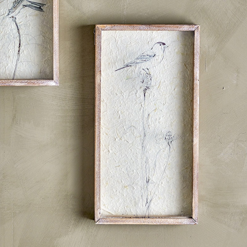 Décoration murale cadre en bois avec dessin d'oiseau sur fleur Creative Collection by Bloomingville - Aurel Décoration murale cadre en bois avec dessin d'oiseau sur fleur Creative Collection by Bloomingville - Aurel