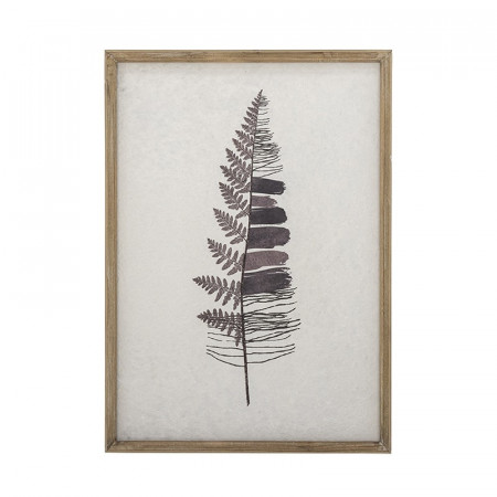 Tableau mural avec cadre en bois et motif feuillage Bloomingville - Corval 