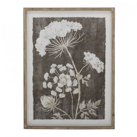 Tableau mural avec cadre en bois et motif floral Bloomingville - Annis 