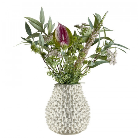 Bouquet de fleurs artificielles réalistes tons verts et roses champêtre Bloomingville - Blush 