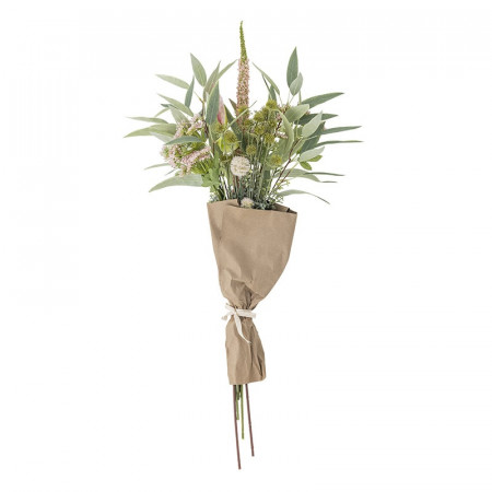 Bouquet de fleurs artificielles réalistes tons verts et roses champêtre Bloomingville - Blush 