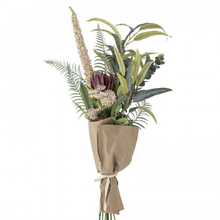 Bouquet de fleurs artificielles réalistes tons verts et violets feuillage Bloomingville - Crown 