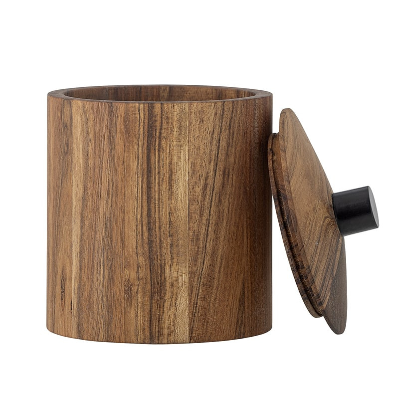 Petit pot avec couvercle en bois d'acacia - Petro 