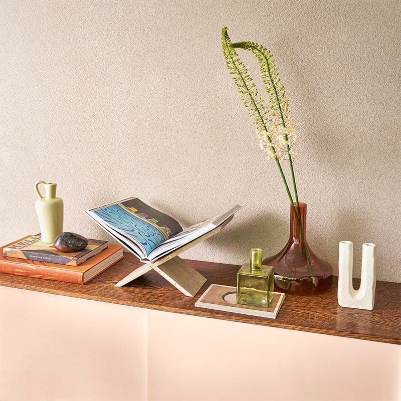 Plateau porte-livres en travertin design croix Urban Nature Culture - Travertino 