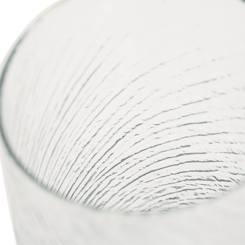 Vase en verre recyclé transparent nervuré et biseauté Urban Nature Culture - Flyt 