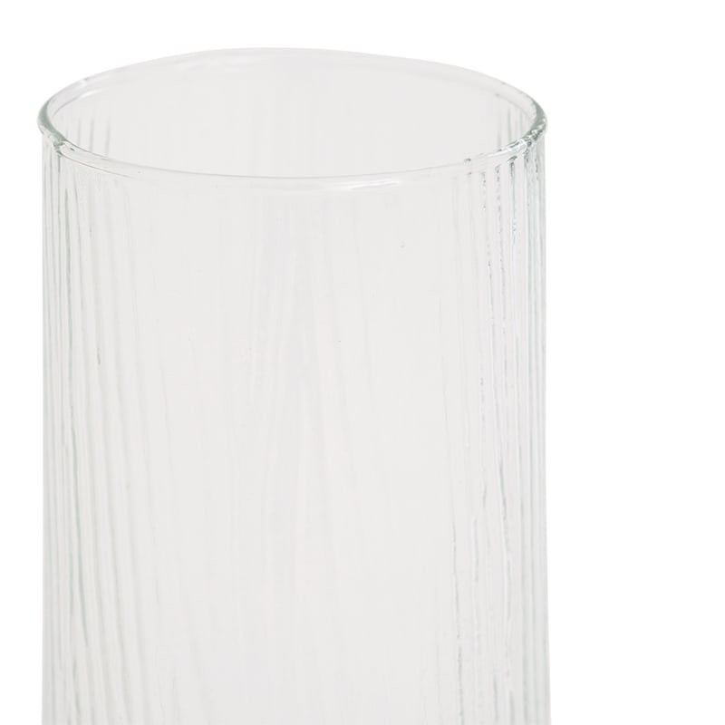 Vase long en verre recyclé transparent motif gaufré Urban Nature Culture - Havet 