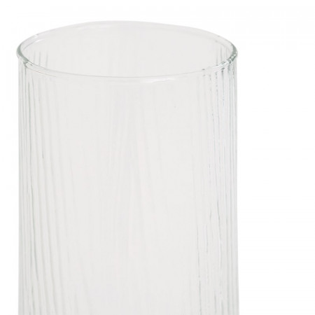 Vase long en verre recyclé transparent motif gaufré Urban Nature Culture - Havet 