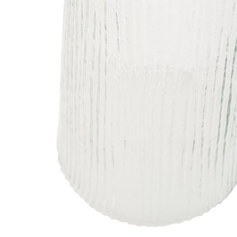 Vase long en verre recyclé transparent motif gaufré Urban Nature Culture - Havet 