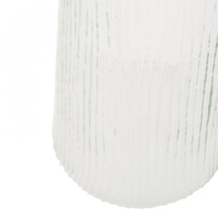 Vase long en verre recyclé transparent motif gaufré Urban Nature Culture - Havet 