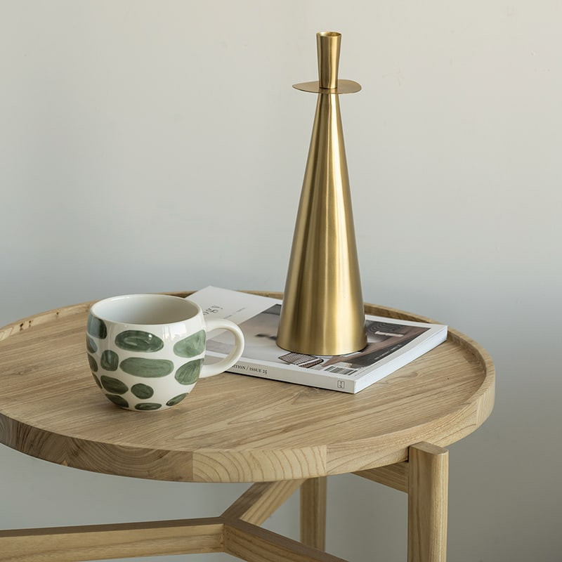 Table d'appoint ronde en bois indonésien Urban Nature Culture - Dizain 