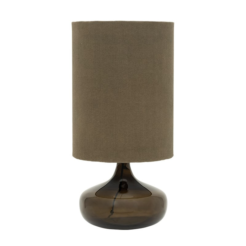 Lampe design avec pied en verre recyclé forme organique vert kalamata Urban Nature Culture - Luz 