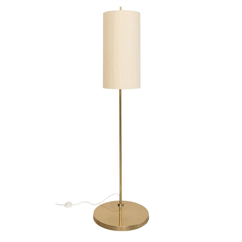 Lampadaire design 170cm doré et abat-jour en soie couleur thé Urban Nature Culture - Oro 