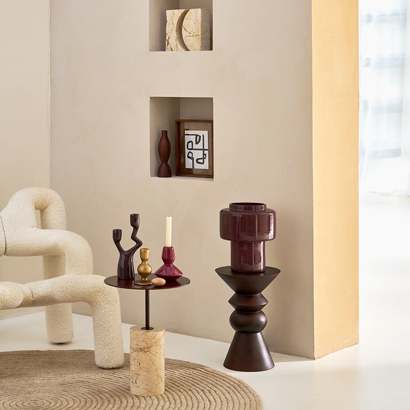 Lampe de table ou de chevet en verre opaque caramel fudge Urban Nature Culture - Finn 