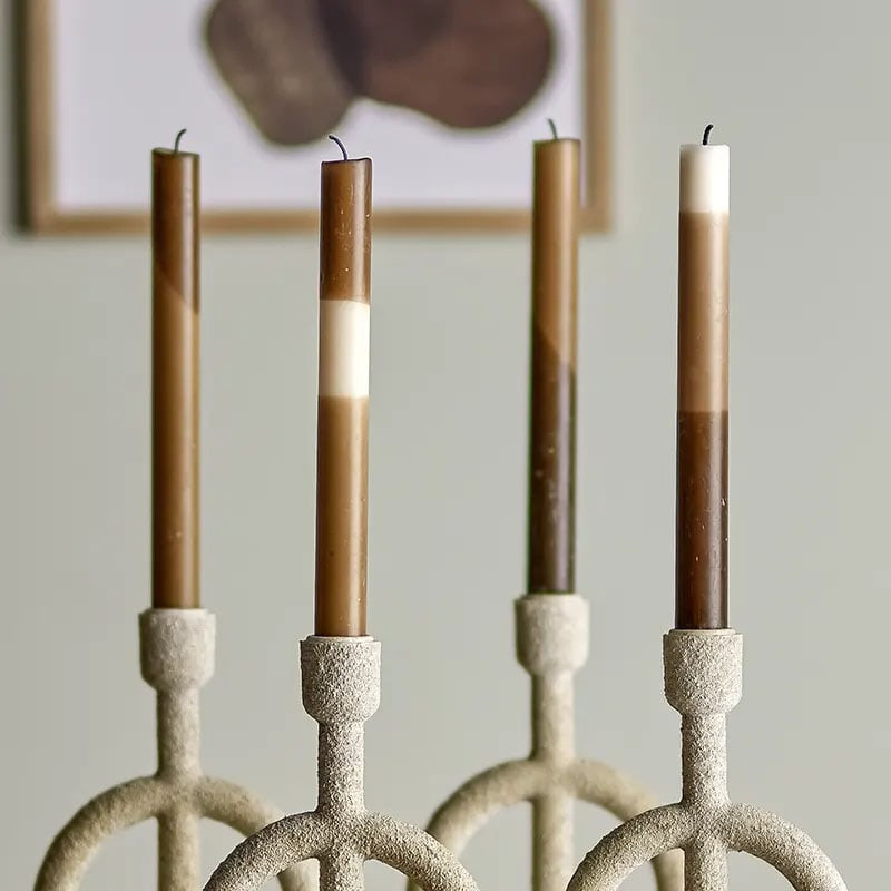 Lot de 4 bougies nuances marron - Dip dye  Lot de 4 bougies nuances marron - Dip dye