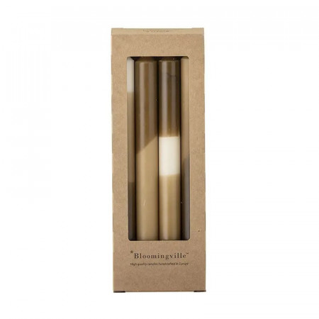 Lot de 4 bougies nuances marron - Dip dye 
