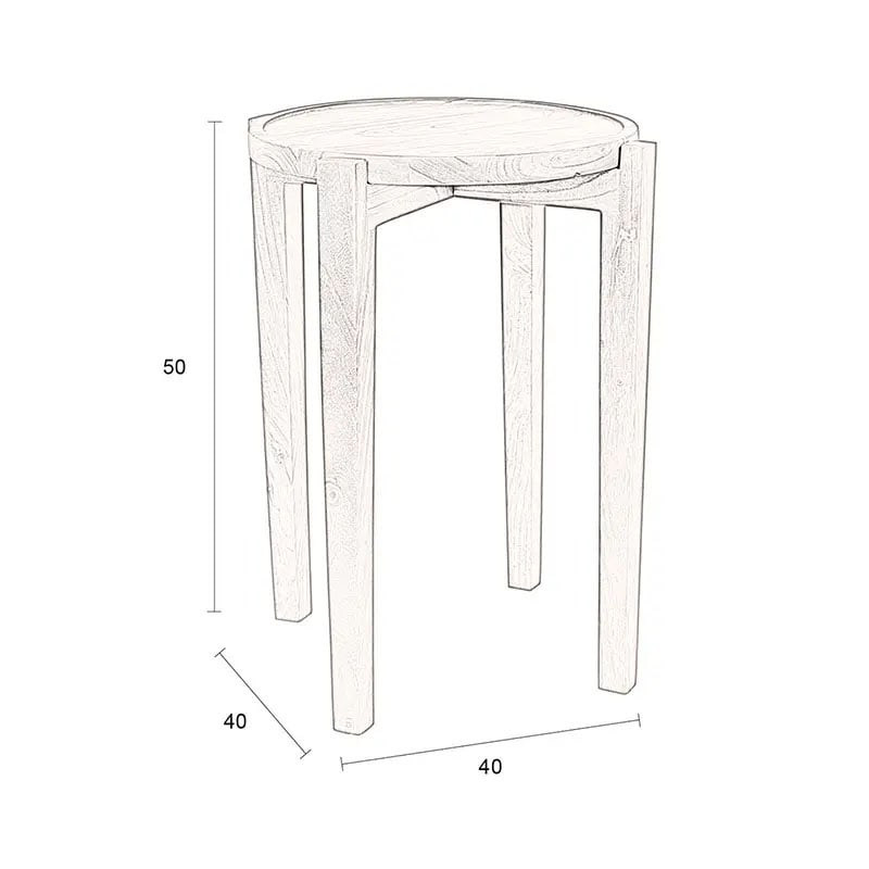 Table d'appoint finition noyer plateau rond amovible - Shane 
