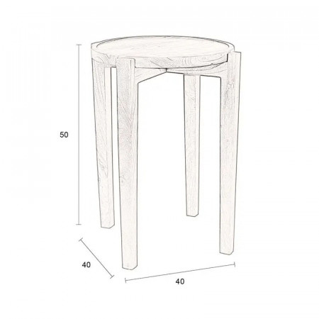 Table d'appoint finition noyer plateau rond amovible - Shane 