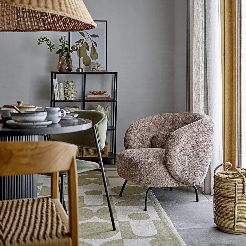 Chaise en velours kaki - Marlo 