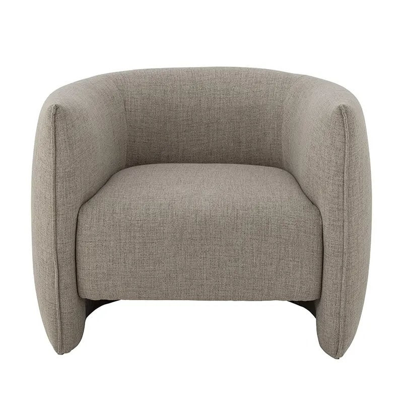 Fauteuil de salon rond en tissu beige - Bacio 
