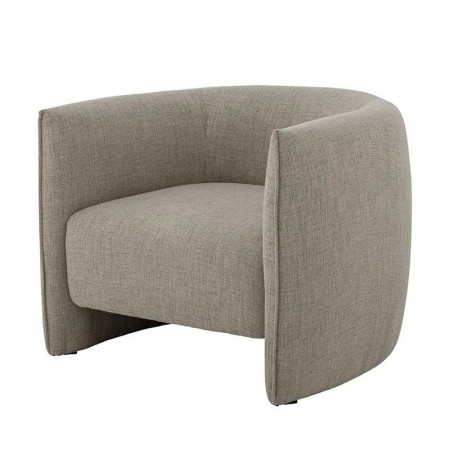 Fauteuil de salon rond en tissu beige - Bacio 
