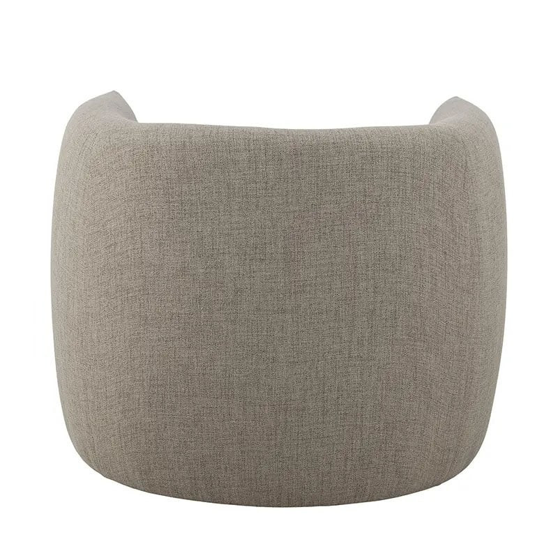 Fauteuil de salon rond en tissu beige - Bacio 