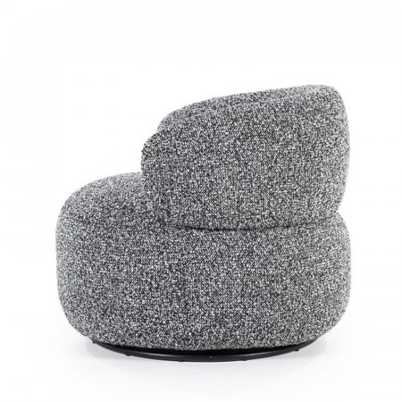 Fauteuil rond tissu gris design pivotant - Mae 