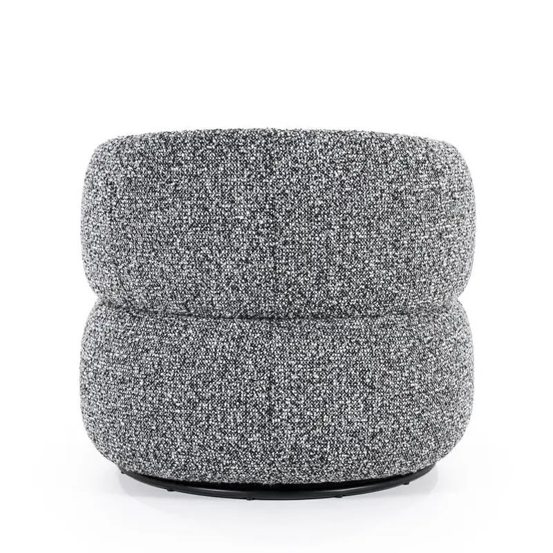 Fauteuil rond tissu gris design pivotant - Mae 