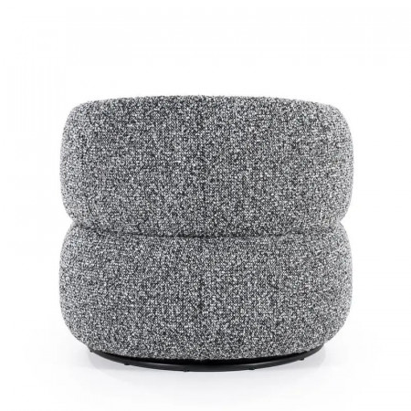 Fauteuil rond tissu gris design pivotant - Mae 