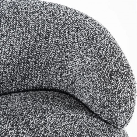 Fauteuil rond tissu gris design pivotant - Mae 