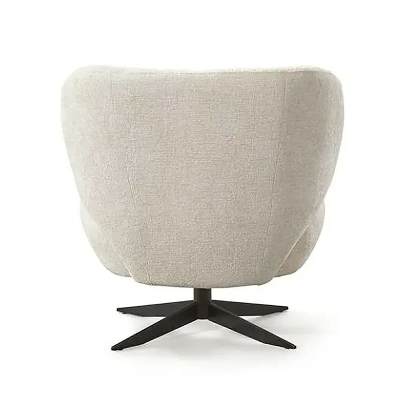 Fauteuil de salon tissu beige pivotant - Pak 
