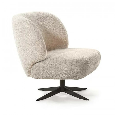 Fauteuil de salon tissu beige pivotant - Pak 
